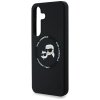 Etui Karl Lagerfeld Silicone Double      Heads And Circle MagSafe do Samsung Galaxy S25+ czarny